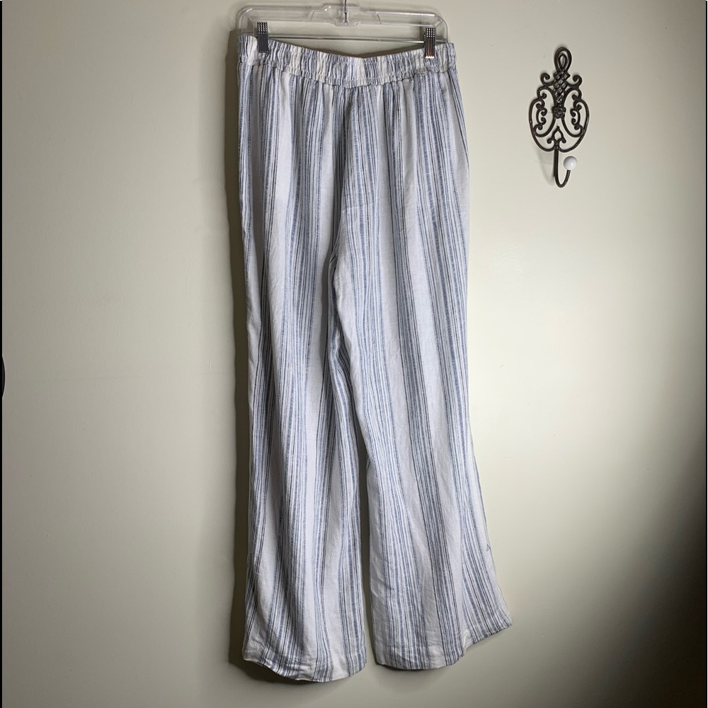 Briggs Linen Blend Wide Drawstring Leg Beach Pants - Picture 6 of 9